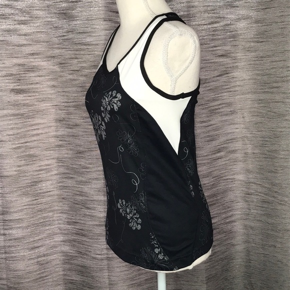 TEK GEAR MEDIUM BLACK WHITE GRAY WORKOUT TOP - Picture 3 of 8